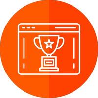 Trophy Line Red Circle Icon vector