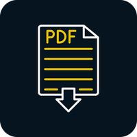 Pdf Line Red Circle Icon vector