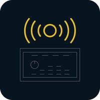 Sound System Line Red Circle Icon vector