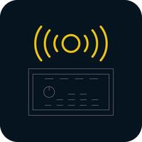 Sound System Line Red Circle Icon vector