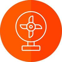 Cooling Fan Line Red Circle Icon vector