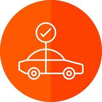 Car Check Line Red Circle Icon vector