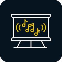 Music Class Line Red Circle Icon vector