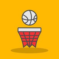 baloncesto lleno sombra icono vector