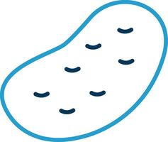 Potato Line Blue Two Color Icon vector