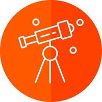 Telescope Line Red Circle Icon vector