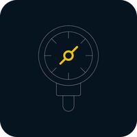 Pressure Gauge Line Red Circle Icon vector