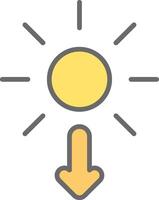 Sun Line Filled Light Icon vector