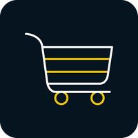 Cart Line Red Circle Icon vector