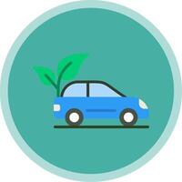 Eco Car Flat Multi Circle Icon vector