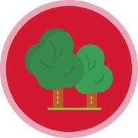 Trees Flat Multi Circle Icon vector