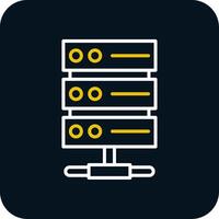 Server Rack Line Red Circle Icon vector