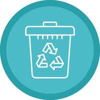 Recycle Bin Line Multi Circle Icon vector