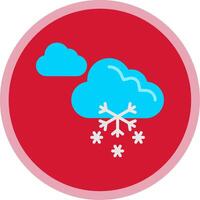 Snowing Flat Multi Circle Icon vector