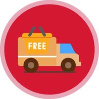 Free Delivery Flat Multi Circle Icon vector