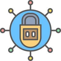 Lock Line Filled Light Icon vector