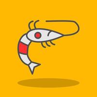 Shrimp Filled Shadow Icon vector