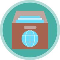 Global Archive Flat Multi Circle Icon vector