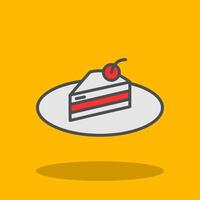 Piece Of Cake Filled Shadow Icon vector