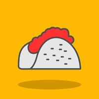 taco lleno sombra icono vector