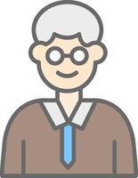 Professor Line Filled Light Icon vector