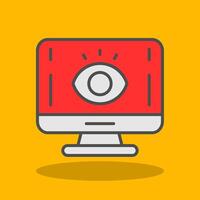 Computer Filled Shadow Icon vector
