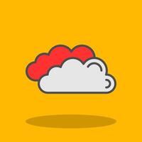 Clouds Filled Shadow Icon vector