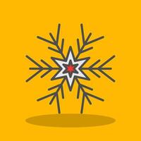 Snowflake Filled Shadow Icon vector