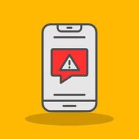 Alert Filled Shadow Icon vector