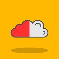 Cloud Filled Shadow Icon vector