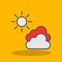 nubes lleno sombra icono vector