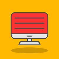 Computer Filled Shadow Icon vector