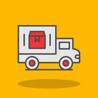 Delivery Van Filled Shadow Icon vector