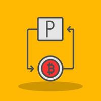 Bitcoin Paypal Filled Shadow Icon vector