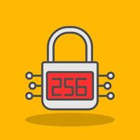 SHA 256 Filled Shadow Icon vector