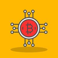 Bitcoin Bitcoin Filled Shadow Icon vector