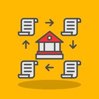 Distributed Ledger Filled Shadow Icon vector