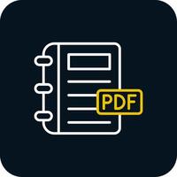 Pdf Line Red Circle Icon vector
