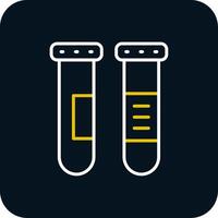 Test Tubes Line Red Circle Icon vector