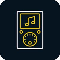 Music Player Line Red Circle Icon vector