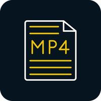 Mp4 Line Red Circle Icon vector