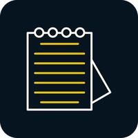Notepad Line Red Circle Icon vector
