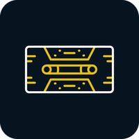 Cassette Tape Line Red Circle Icon vector