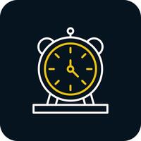 Alarm Clock Line Red Circle Icon vector