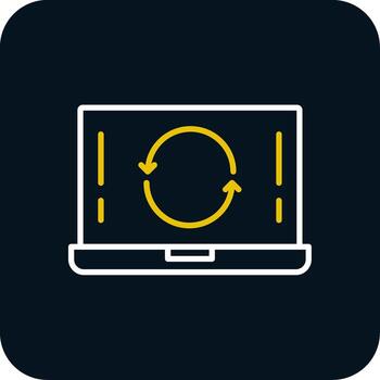 recargar línea rojo circulo icono vector