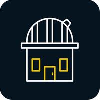 Observatory Line Red Circle Icon vector