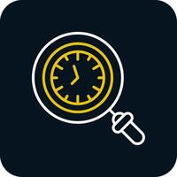 Clock Line Red Circle Icon vector