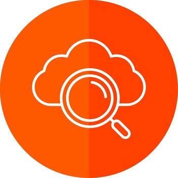 Cloud Computing Line Red Circle Icon vector