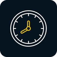 Clock Line Red Circle Icon vector