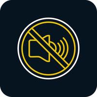 No Sound Line Red Circle Icon vector